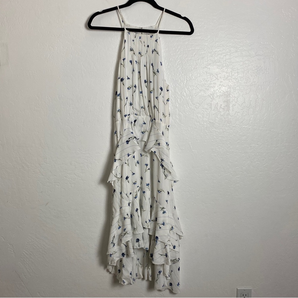 Joie Lamberta Floral Ruffle Dress Porcelain NWT 10